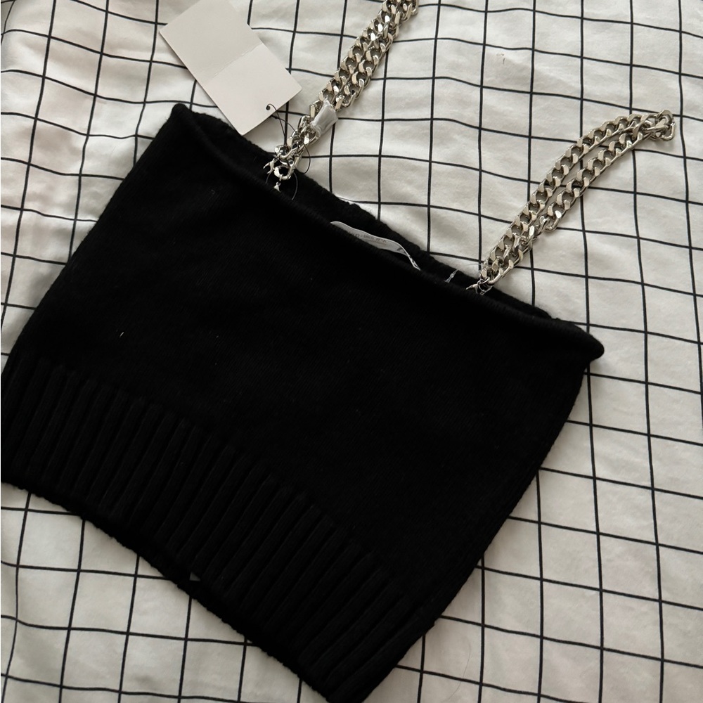 NWT Zara Knit Tank with Silver Chain Straps